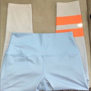 ALO Yoga Legging/ blue ombré with orange stripes